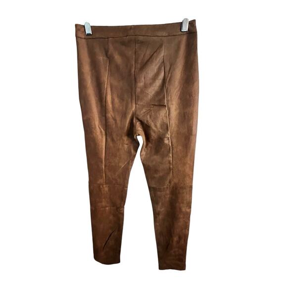 New JLUXLABEL Faux Suede Skinny Pants •S• Slim Caramel Brown Cognac $128 - Picture 2 of 12